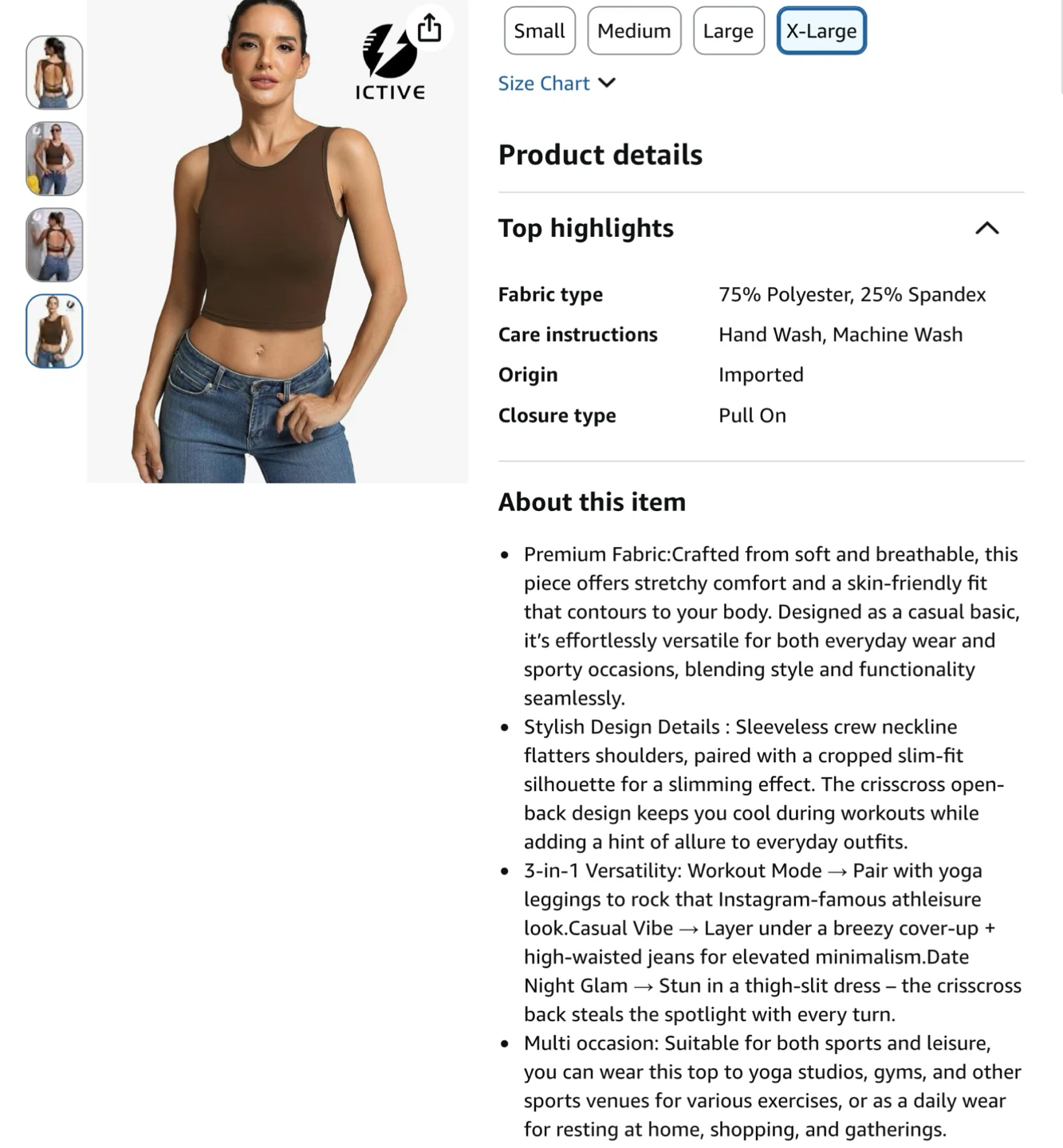 New ICTIVE Women's Sleeveless Racerback Tank Top - XL - photo 4