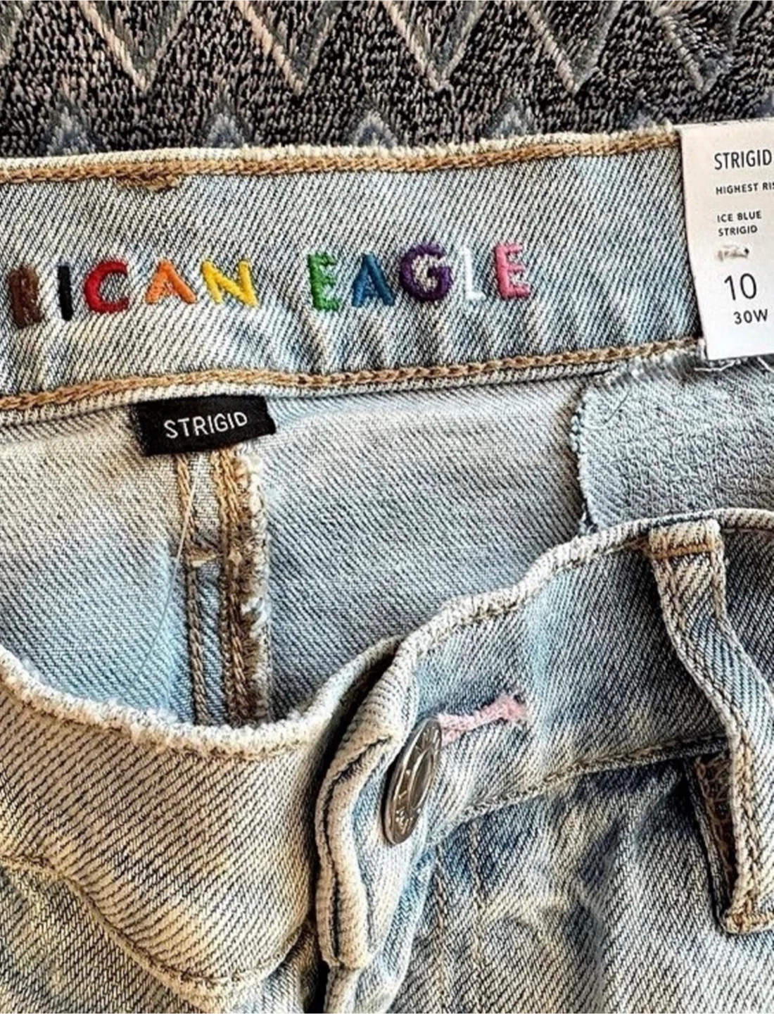 American Eagle Pride Baggy Straight Jeans Size 10 - photo 3