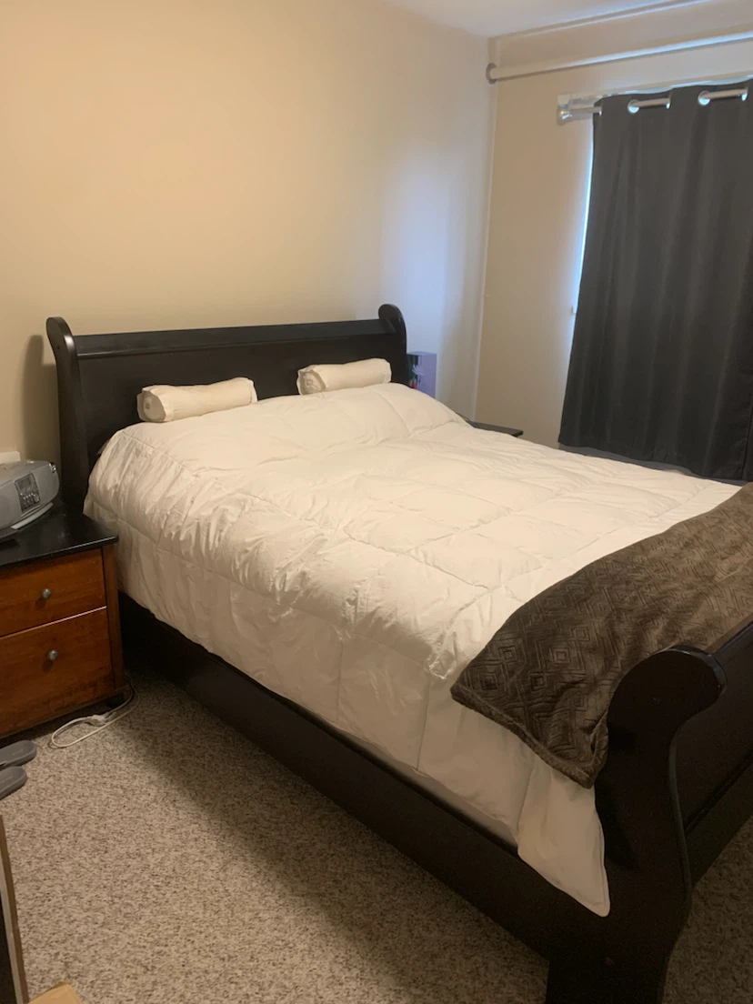 Queen Sleigh Bed / Tallboy Dresser 2 end Tables