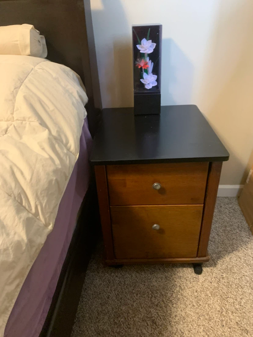Queen Sleigh Bed / Tallboy Dresser 2 end Tables - photo 3