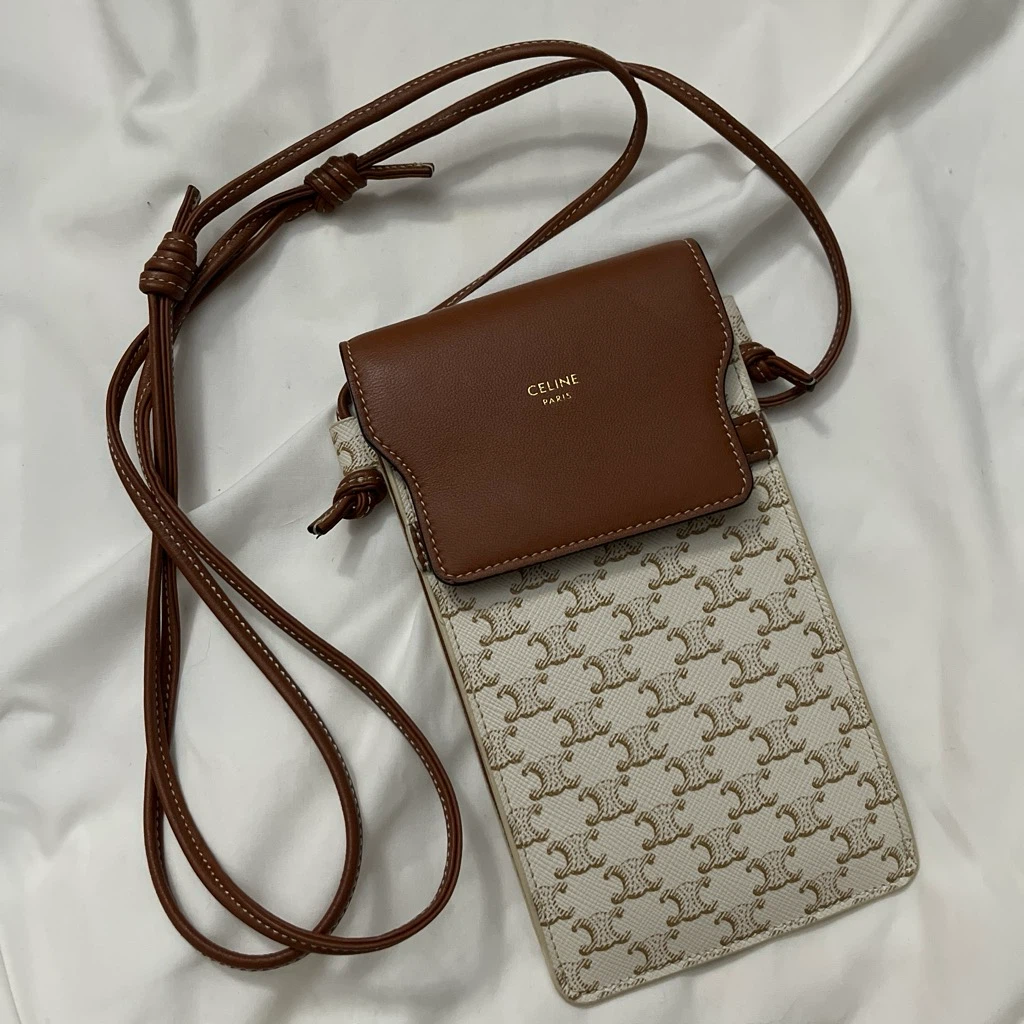 Celine Phone Pouch in Triomphe Canvas