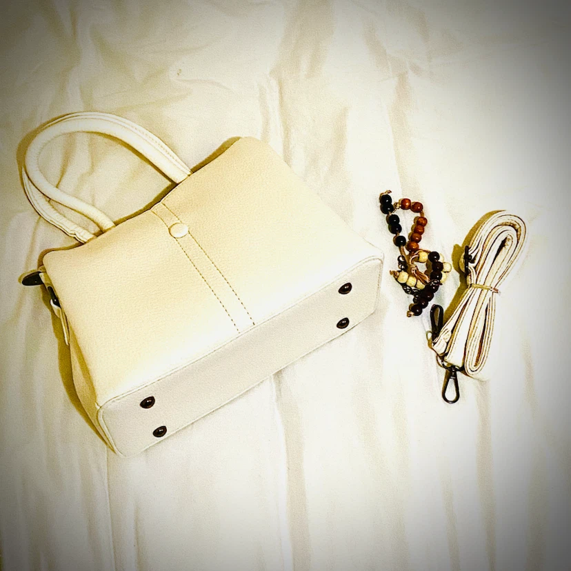 WHITE STRUCTURED HANDBAG - photo 2