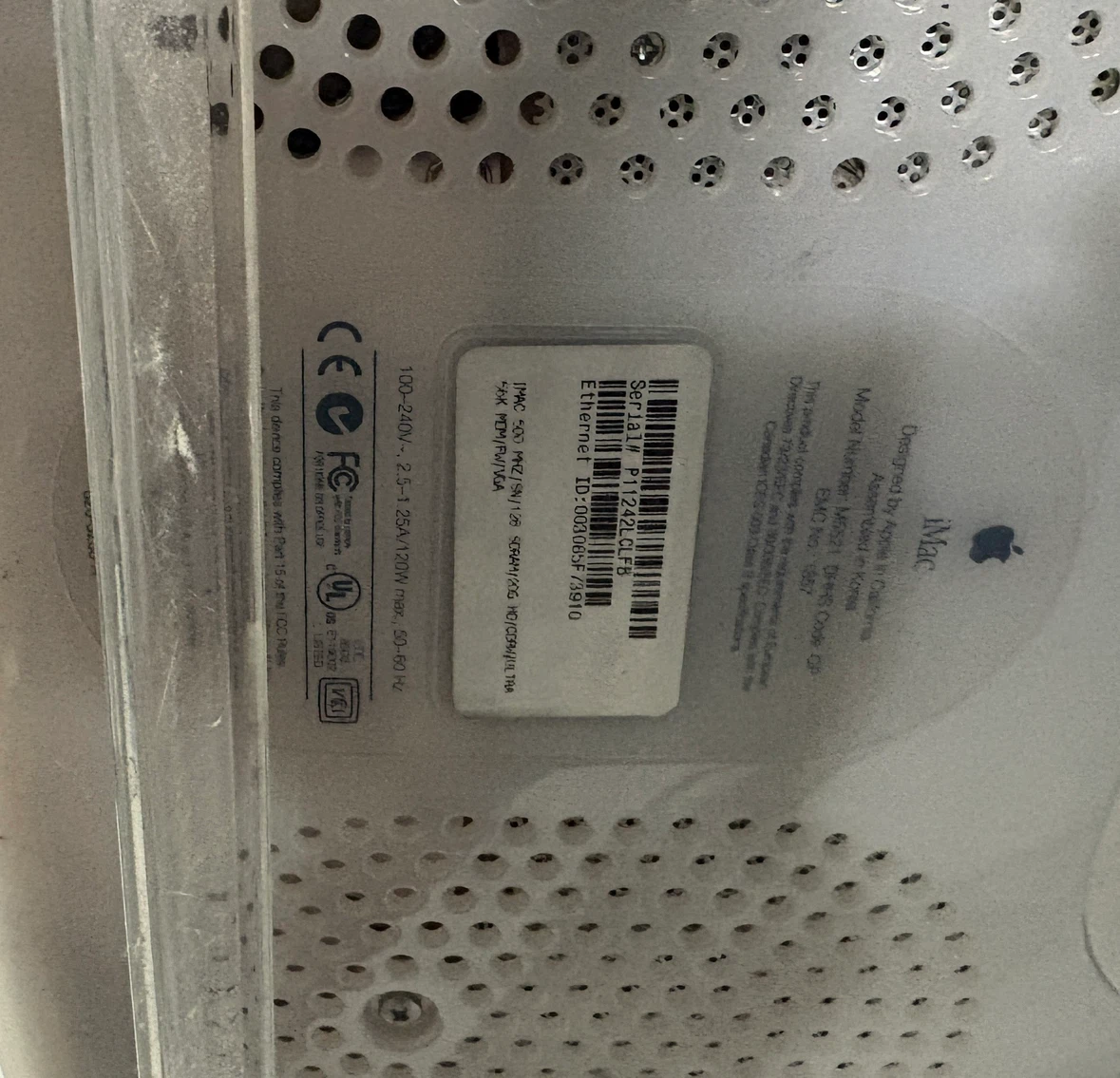 ntage Apple iMac G3 (Snow White) 500MHz / 128MB / 20GB - photo 3