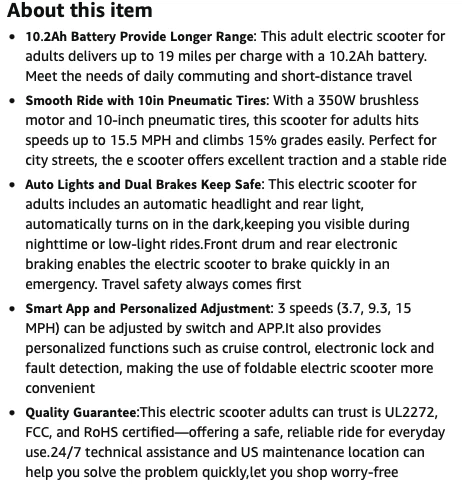 MEGAWHEELS Electric Scooter - photo 3