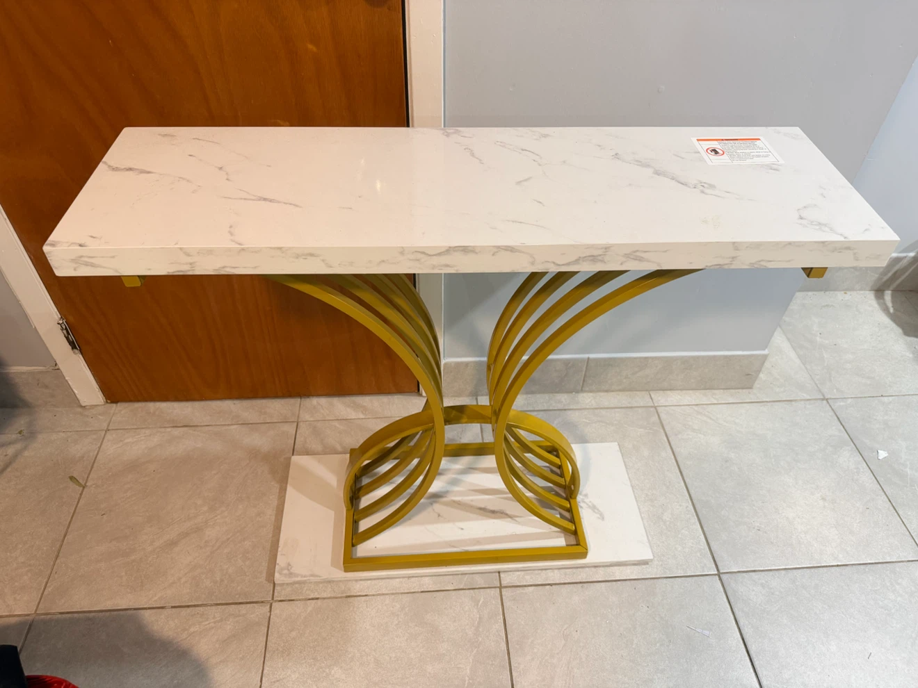 Faux Marble Console Table - photo 2