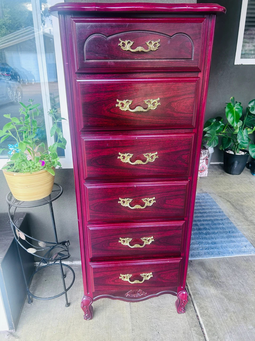 Tall Burgundy 6-Drawer Dresser - photo 3