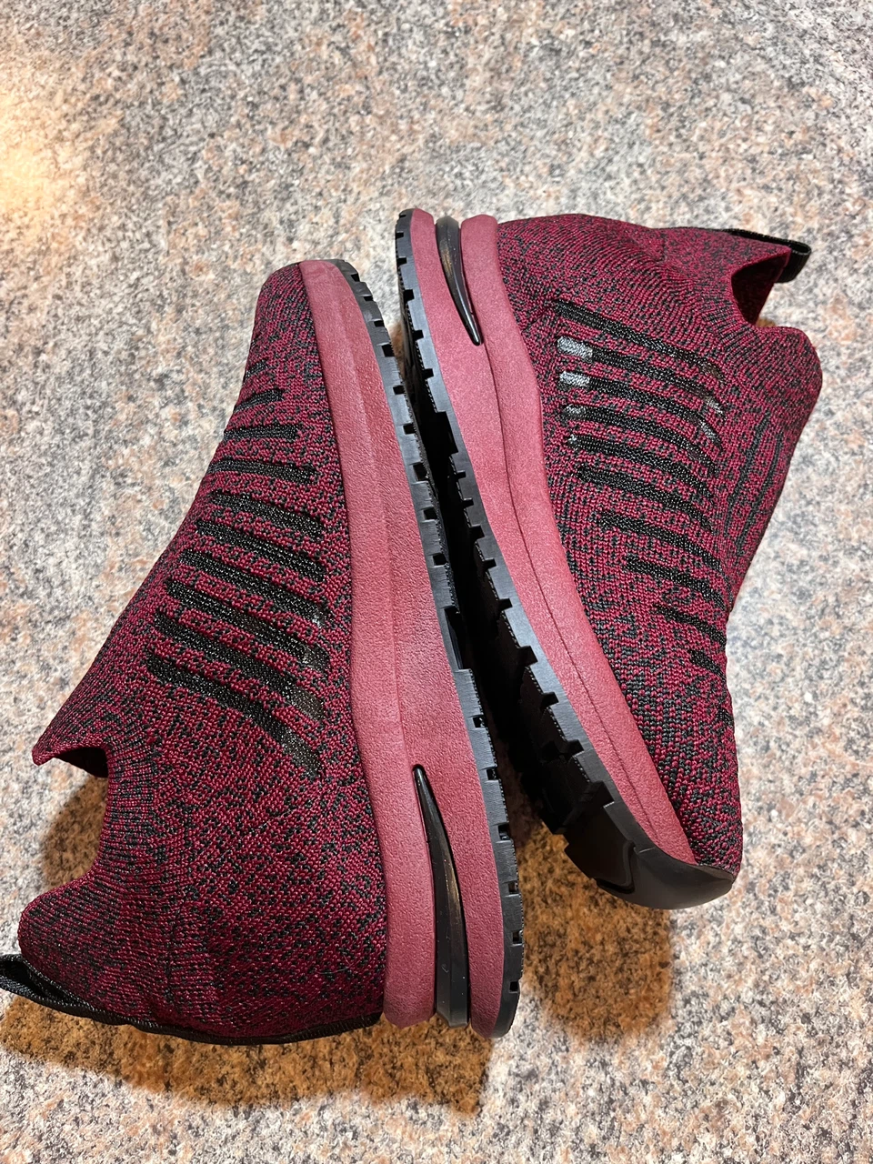 Burgundy and Black knit sneakers Size 7.5 - photo 3