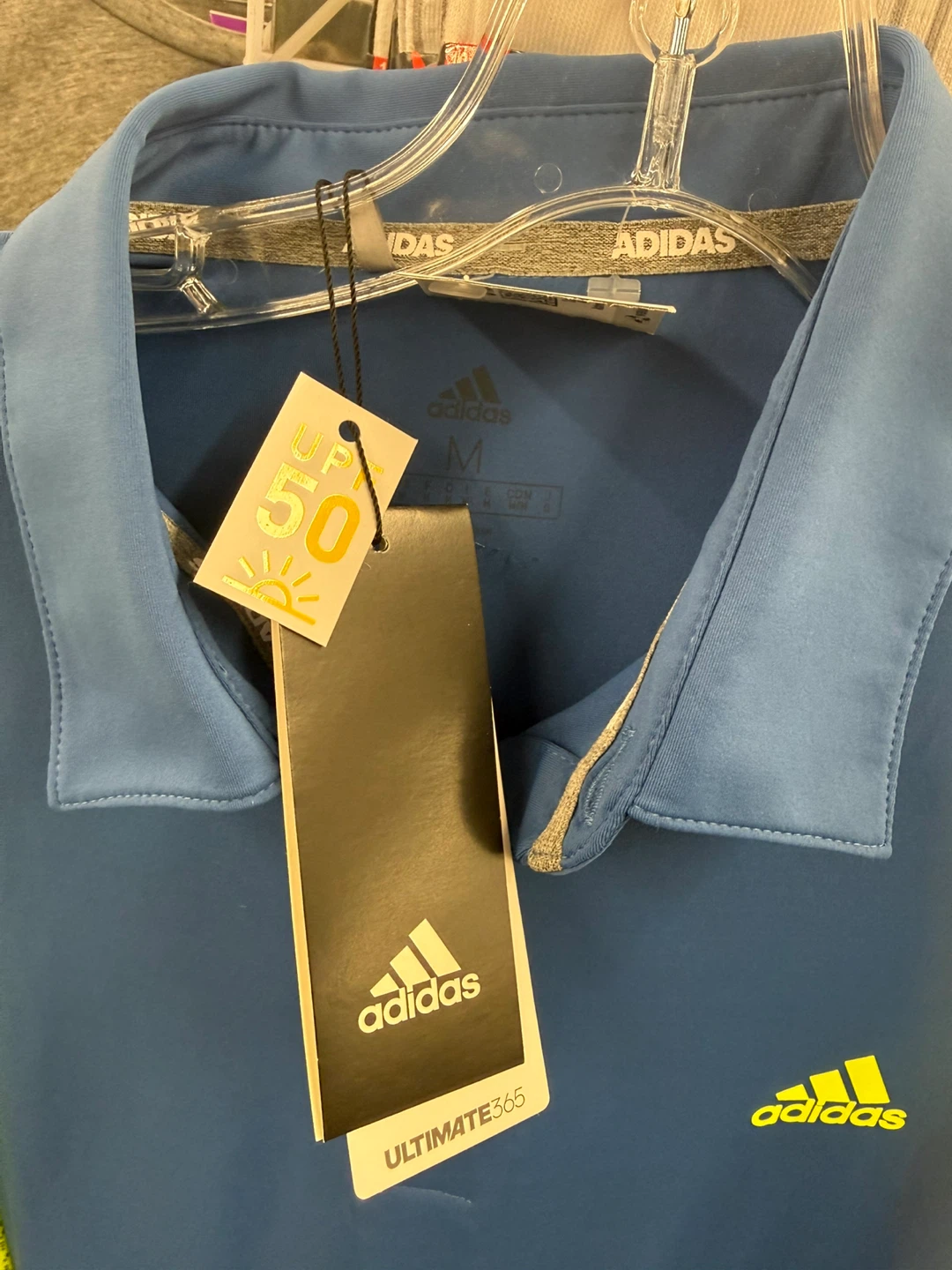 BRAND NEW Adidas Ultimate365 Polo Shirt Blue/Yellow - photo 2