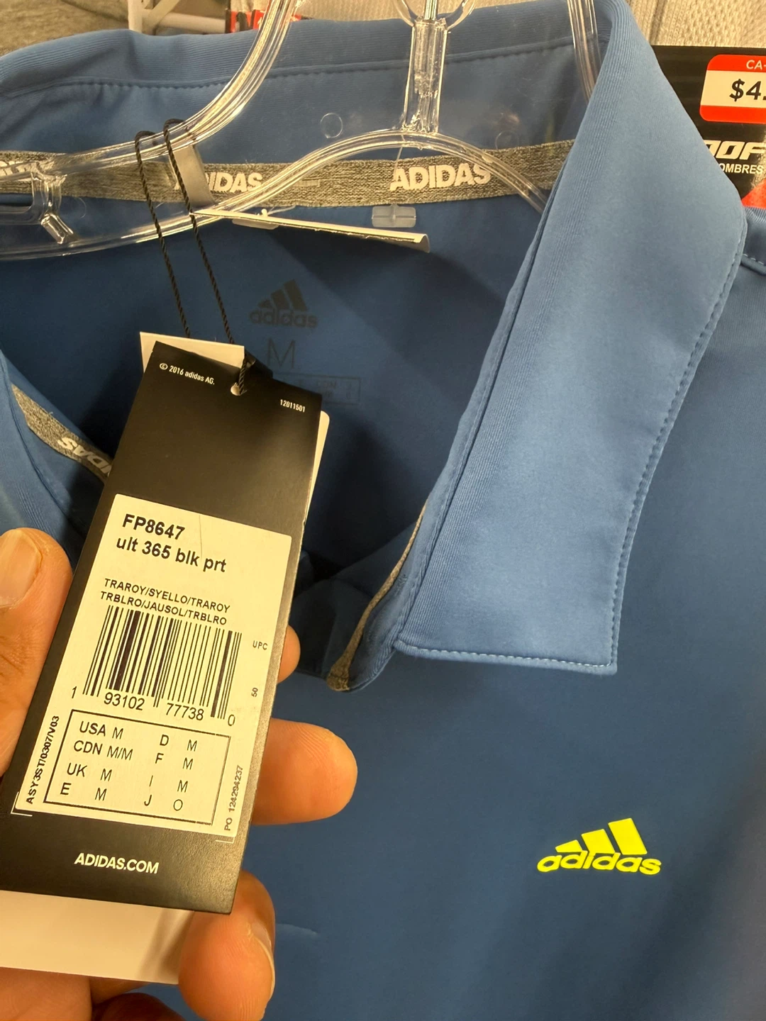 BRAND NEW Adidas Ultimate365 Polo Shirt Blue/Yellow - photo 3