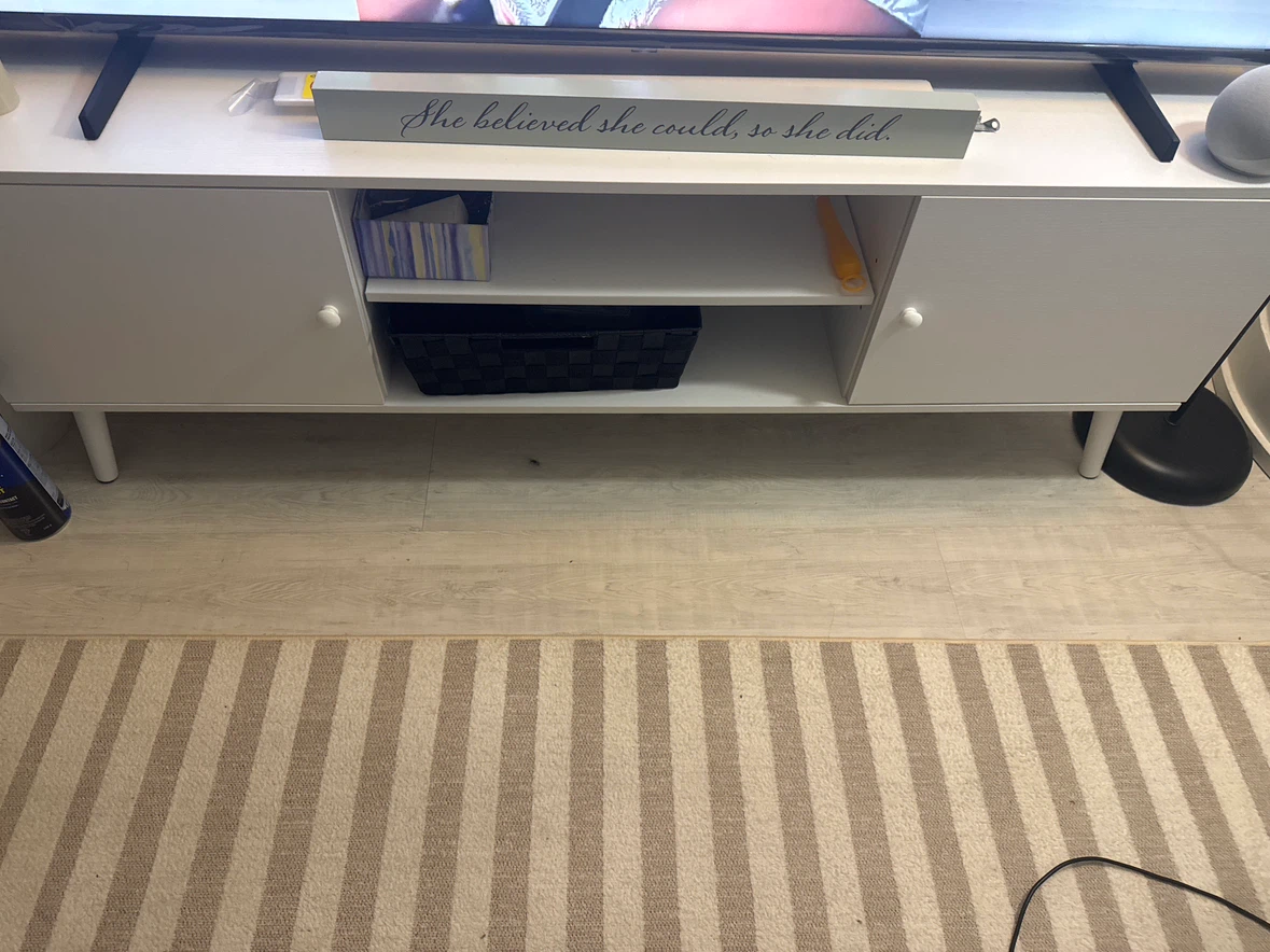 White TV Media Console Stand (65-inch)