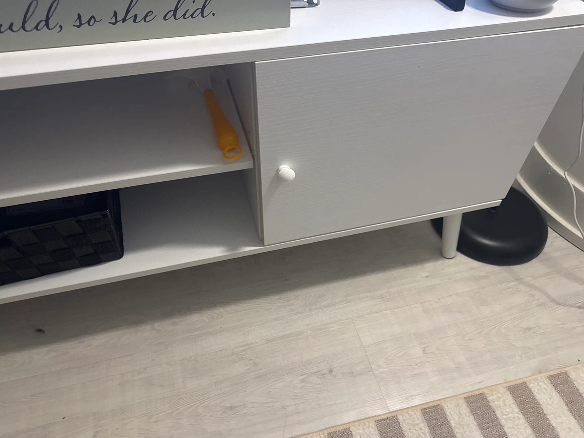 White TV Media Console Stand (65-inch) - photo 3