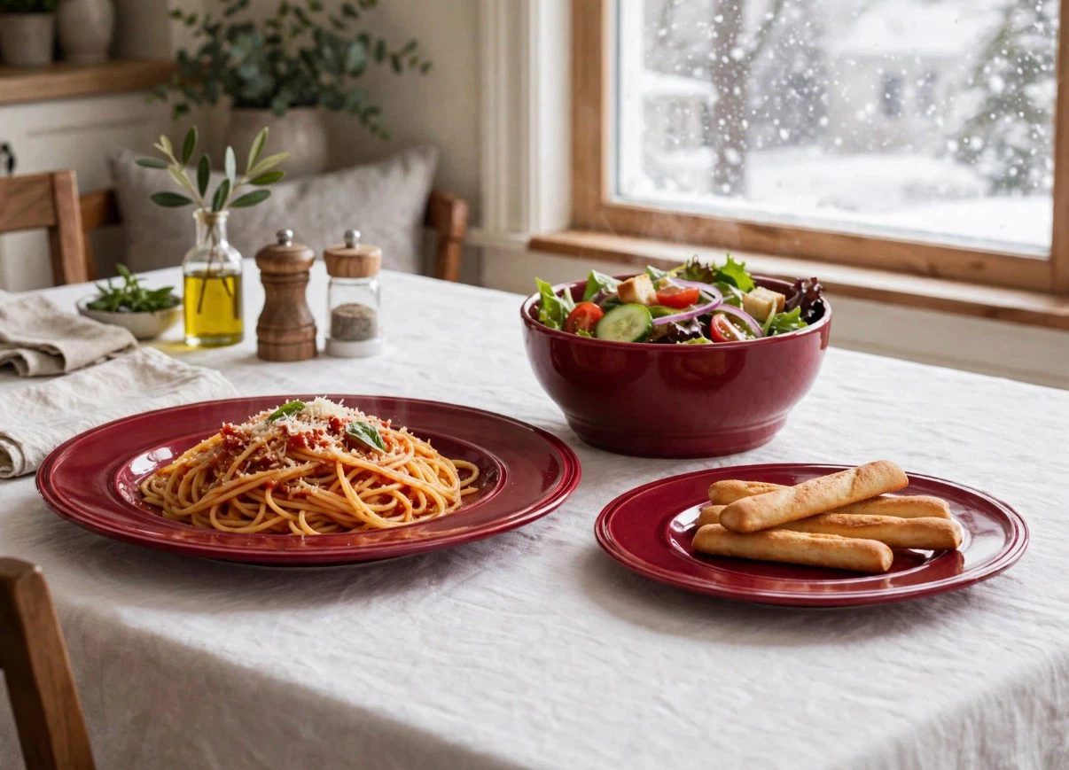 Everyday Dinnerware Set - Red Stoneware