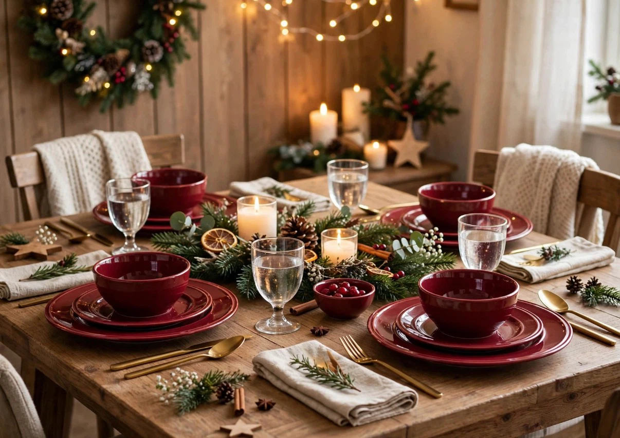 Everyday Dinnerware Set - Red Stoneware - photo 2