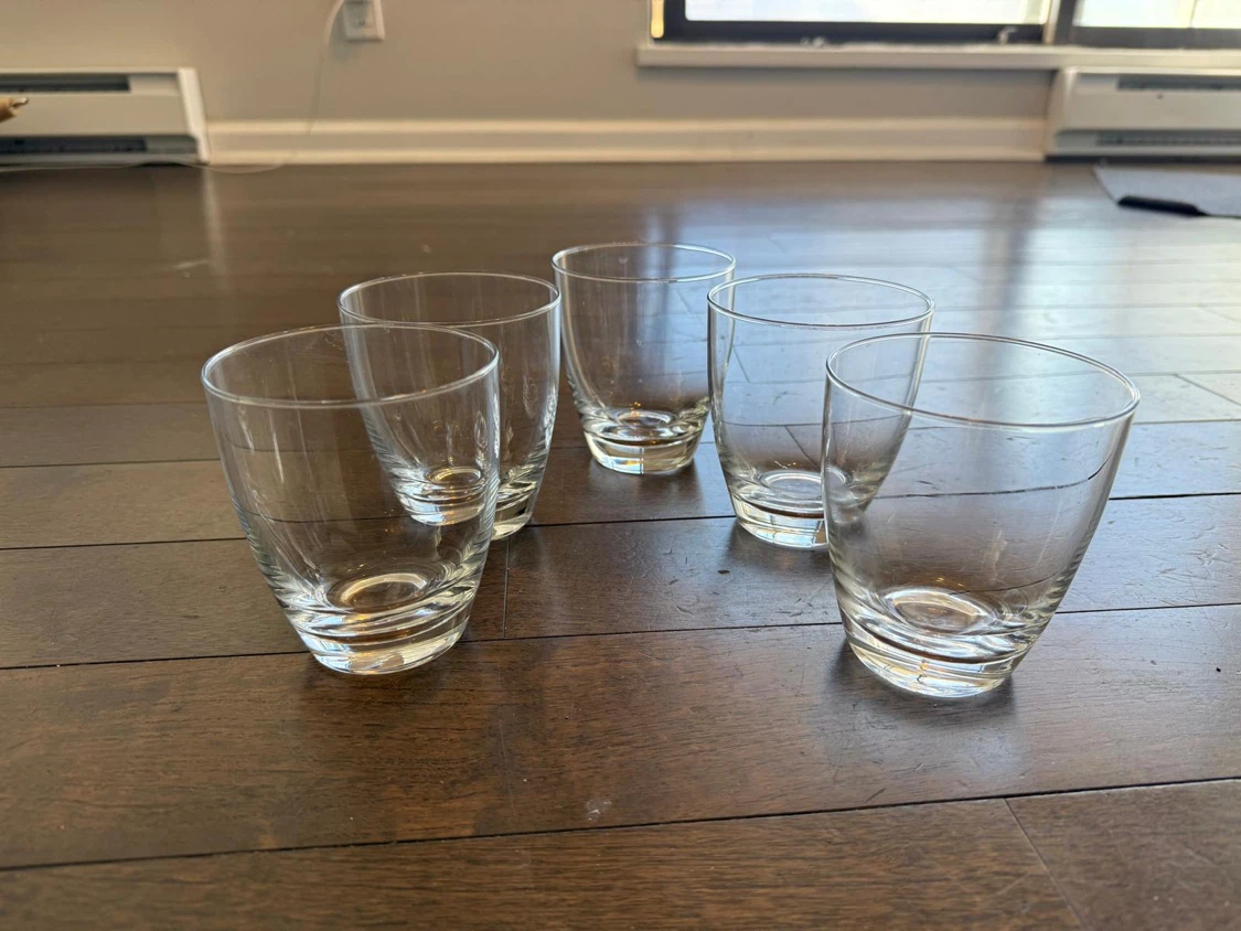 Set of 5 Tall snd 5 Medium Clear Glass Drinking Glasses - photo 4