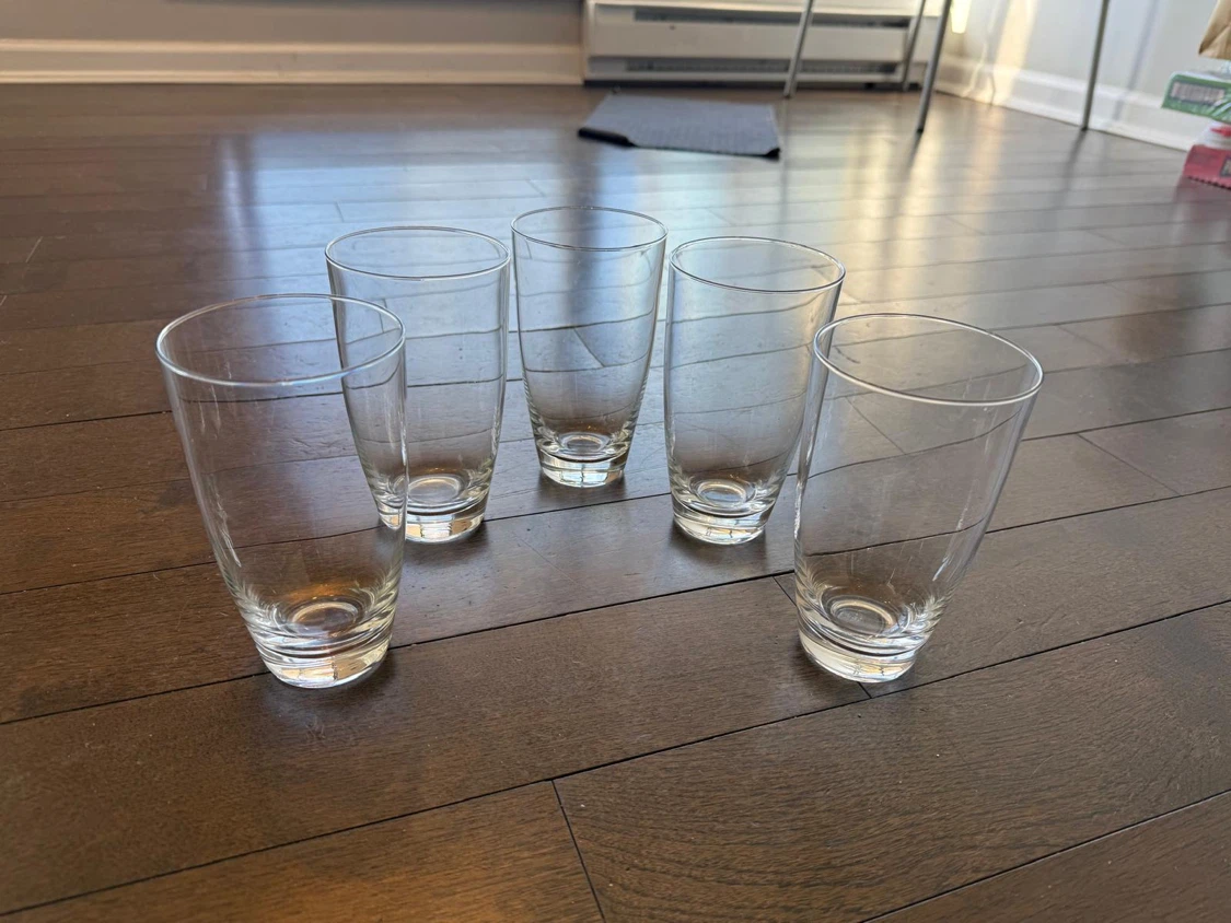 Set of 5 Tall snd 5 Medium Clear Glass Drinking Glasses - photo 5