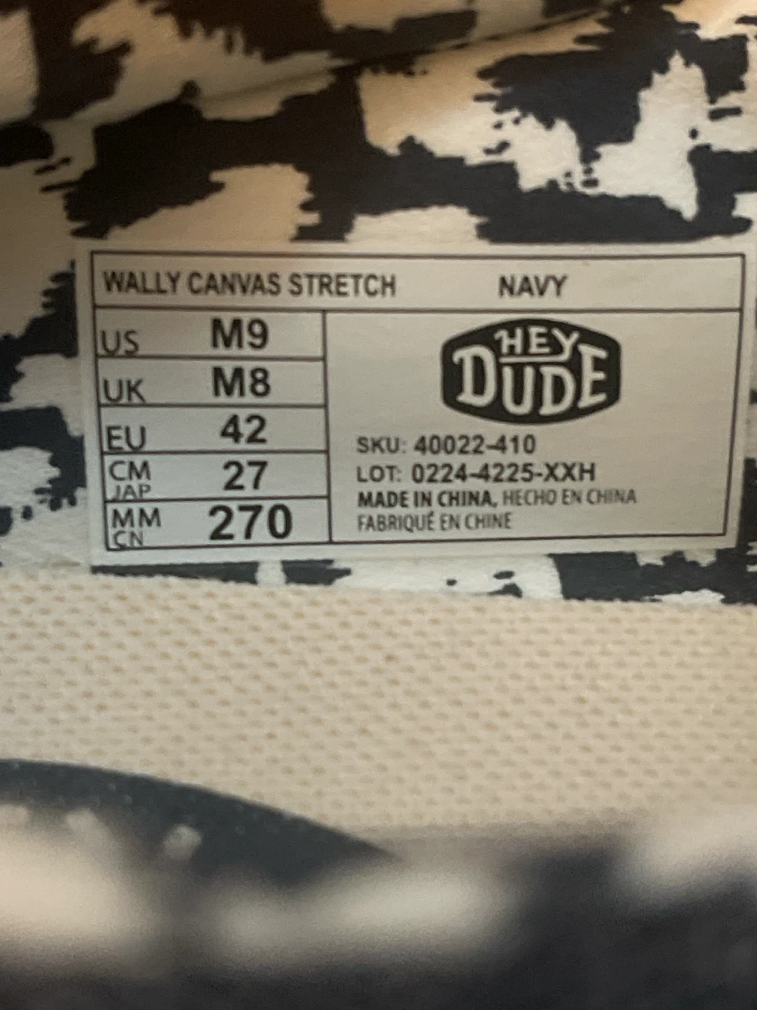Hey Dude Wally Canvas Stretch Shoes Navy M9 - photo 2