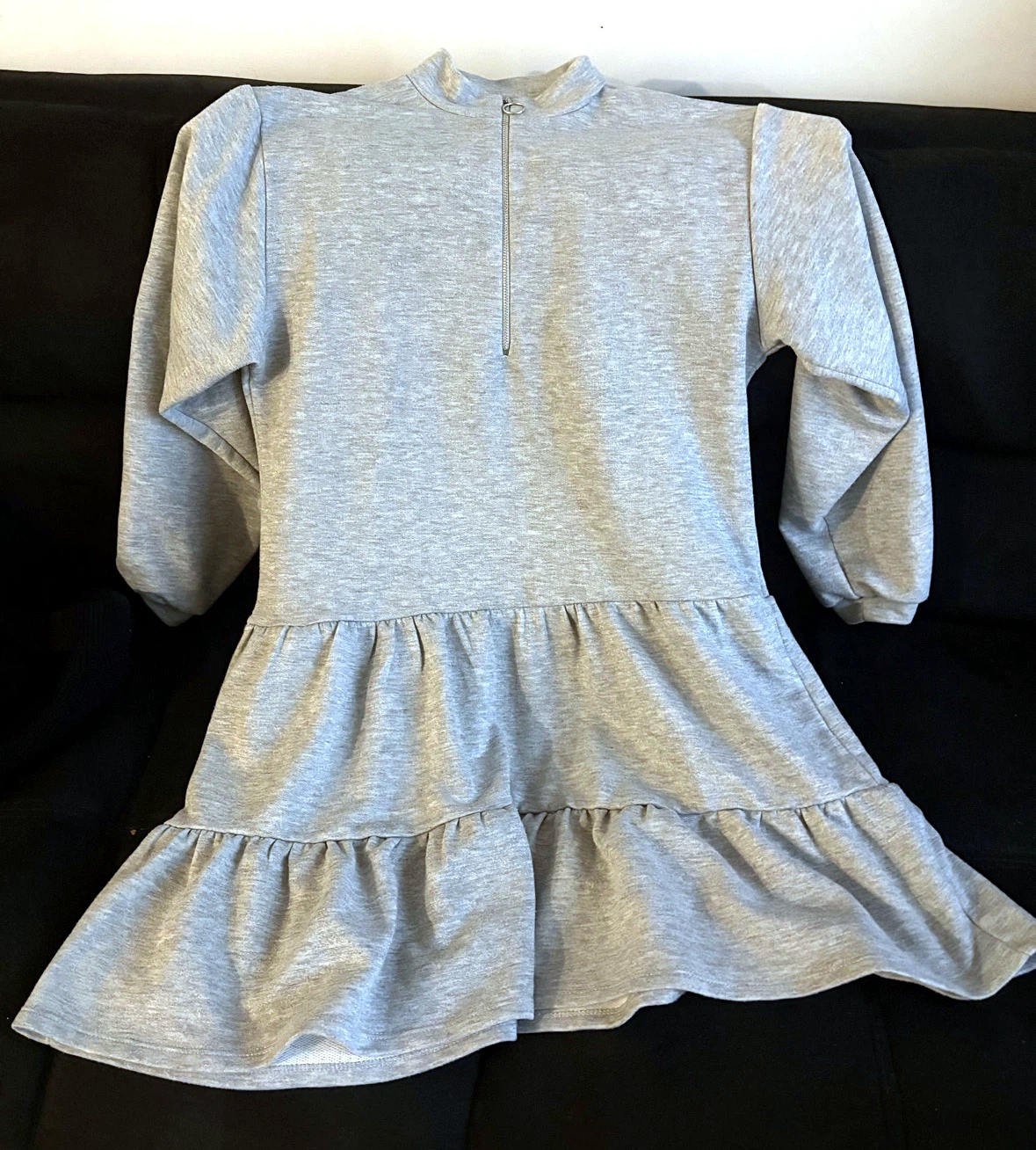 Grey Quarter-Zip Sweatshirt Dress - photo 3