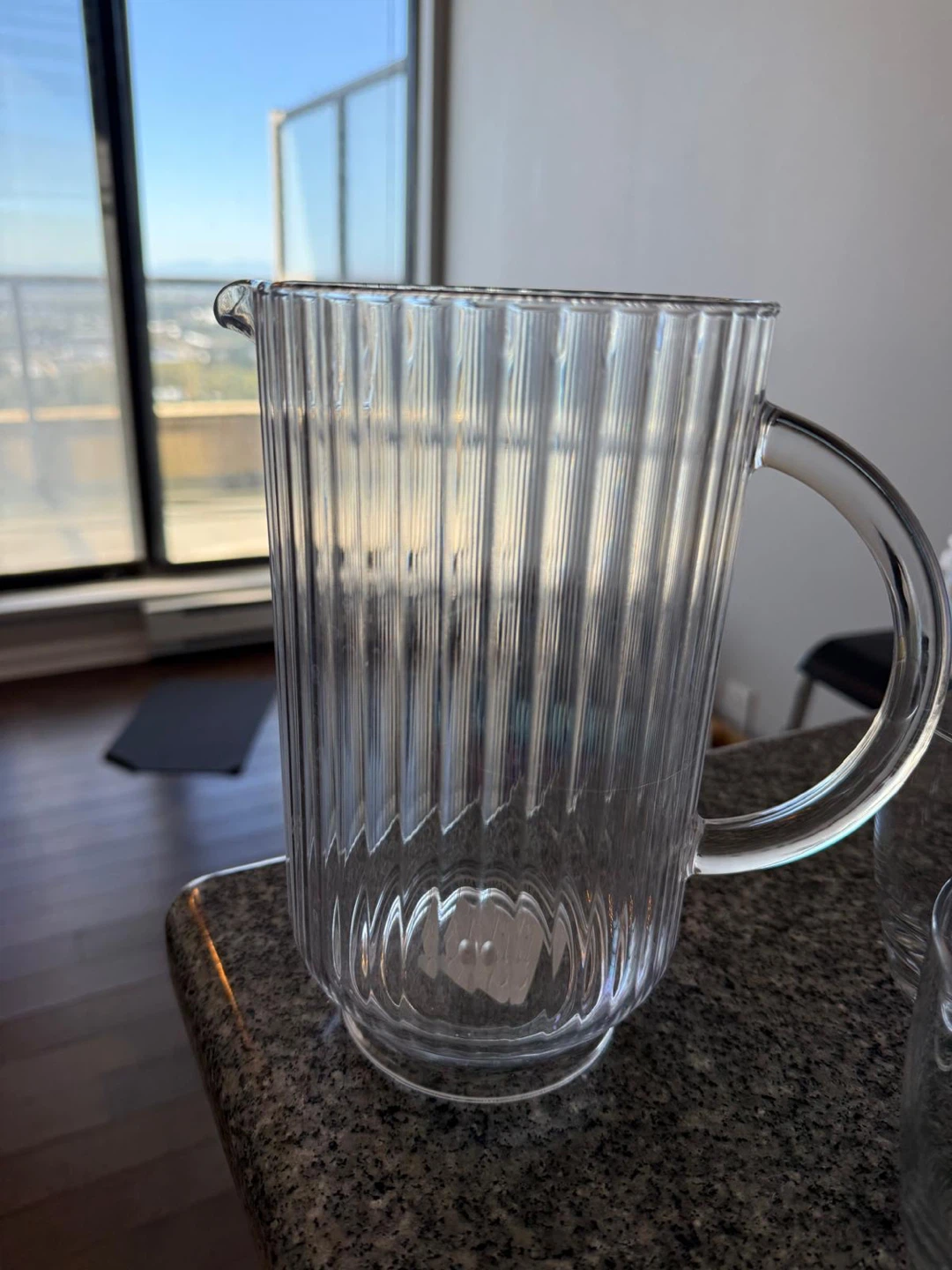Plastic Pitcher and 4 Matching Ikea Glass Tumbler Set - photo 2