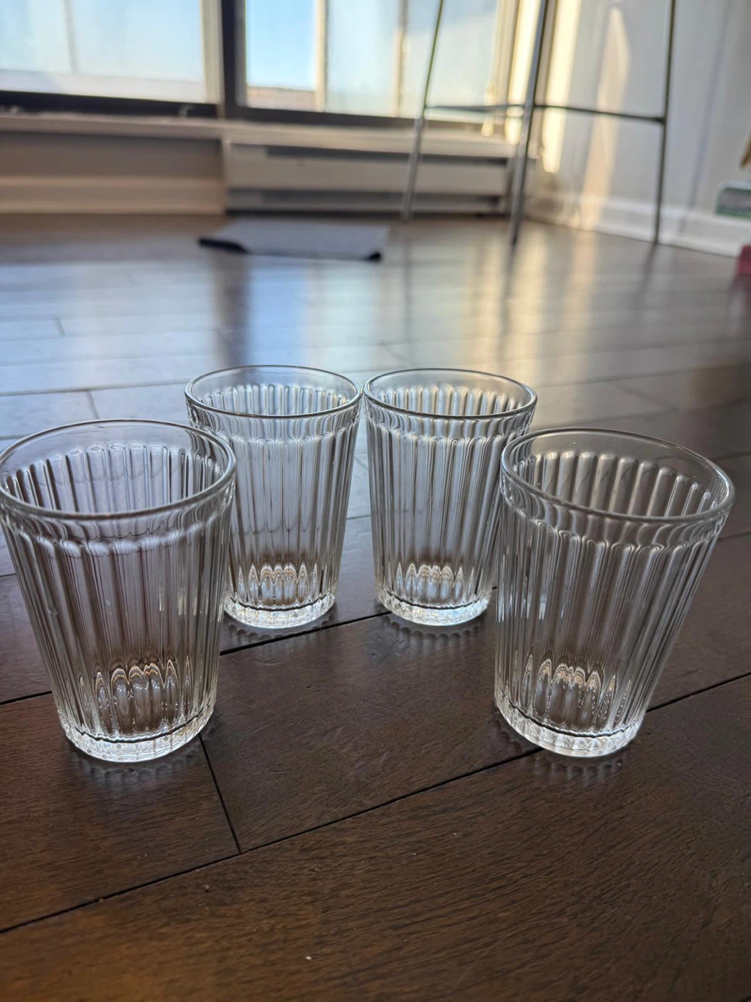Plastic Pitcher and 4 Matching Ikea Glass Tumbler Set - photo 4