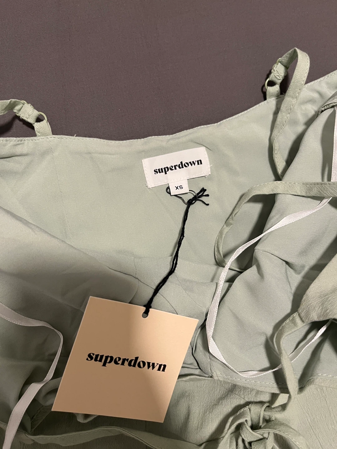 Brand New Superdown Mini Dress in Sage Green – Size XS - photo 5