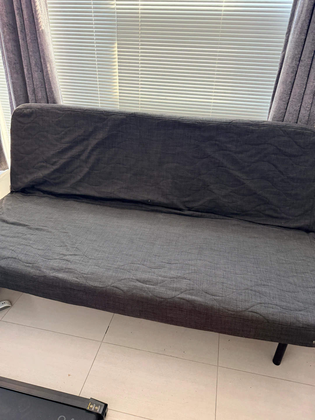 IKEA Dark Grey Convertible Futon Sofa - photo 2