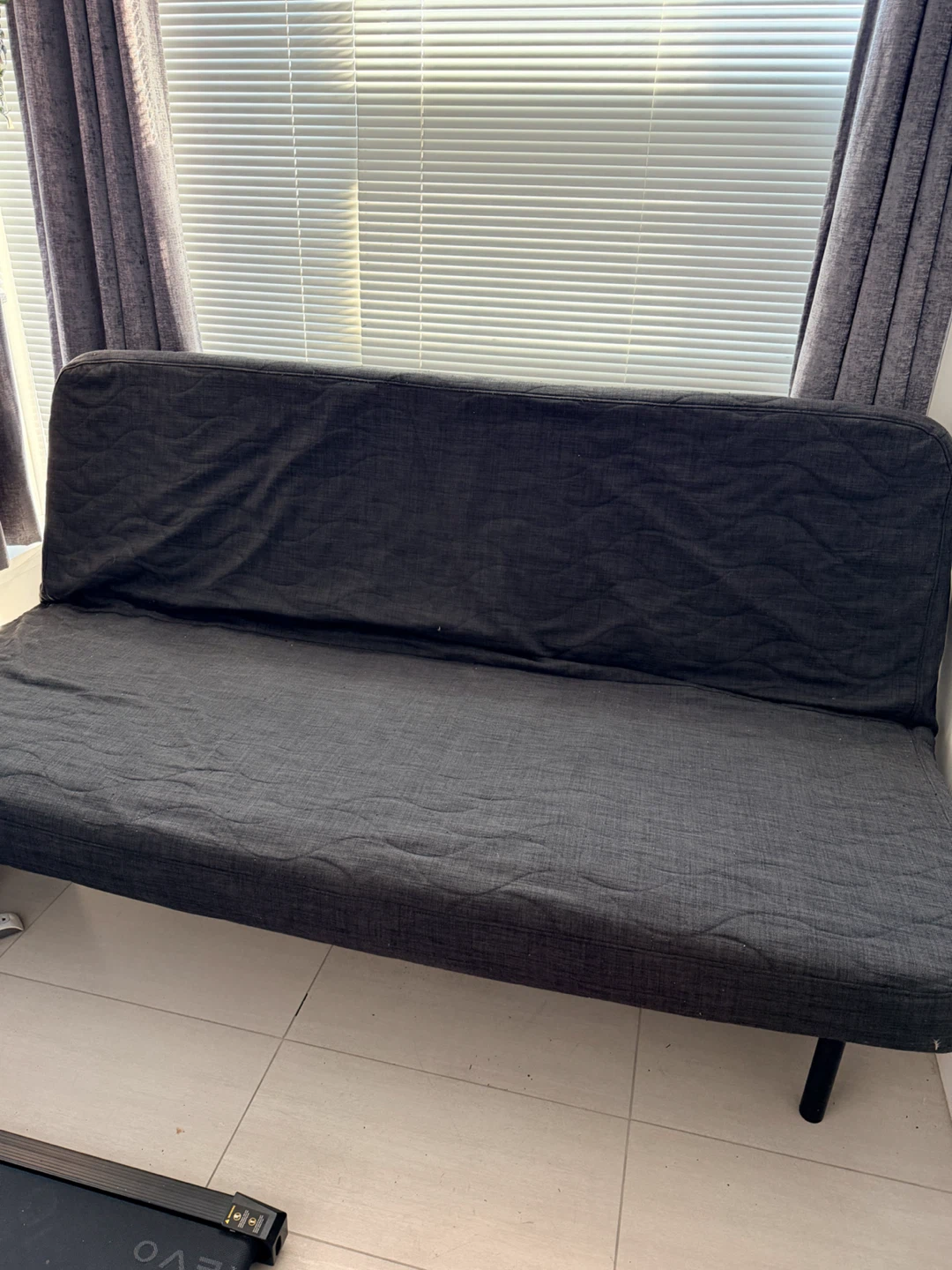 IKEA Dark Grey Convertible Futon Sofa - photo 3