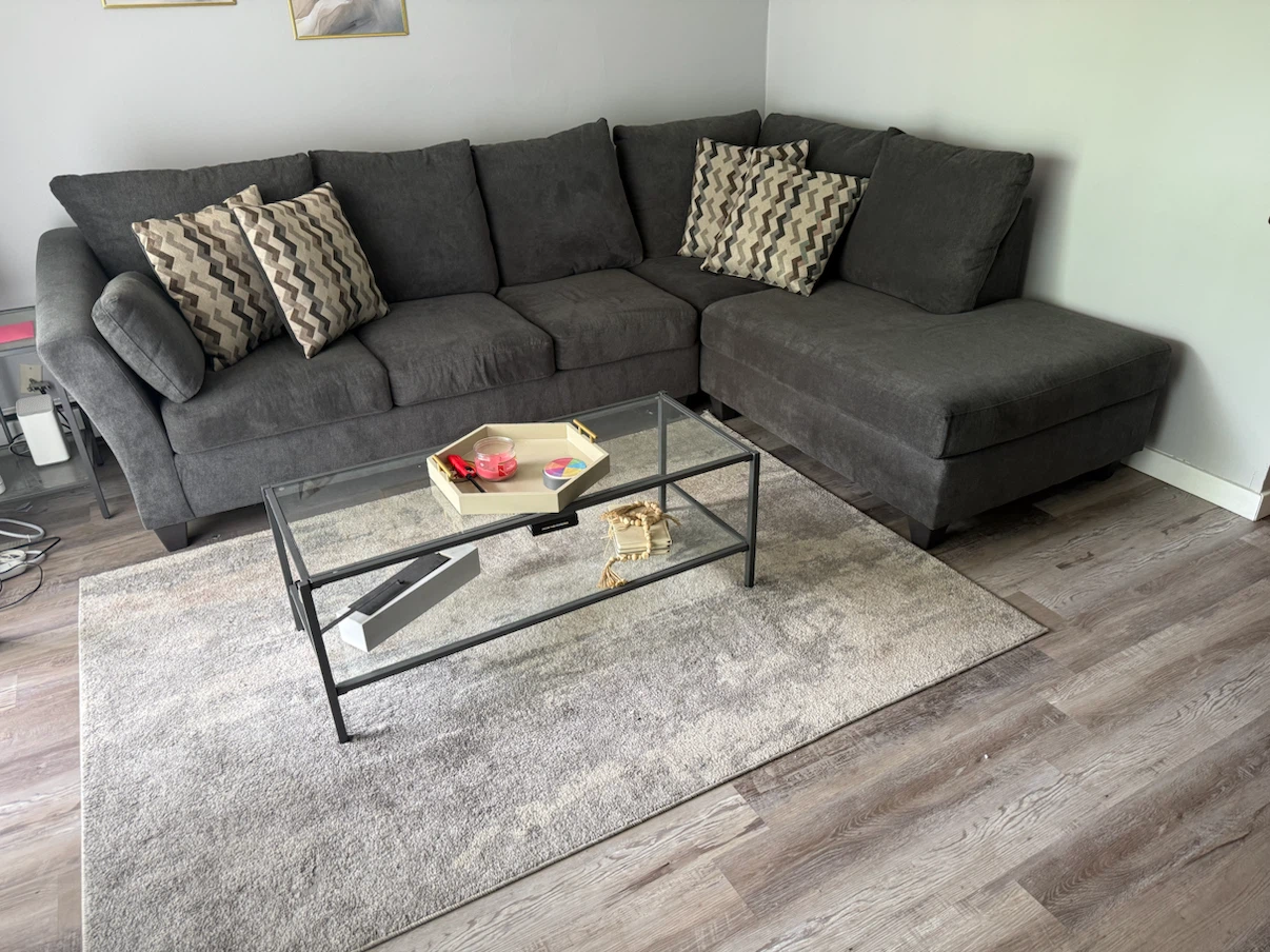 Gray Sectional Sofa with Chaise