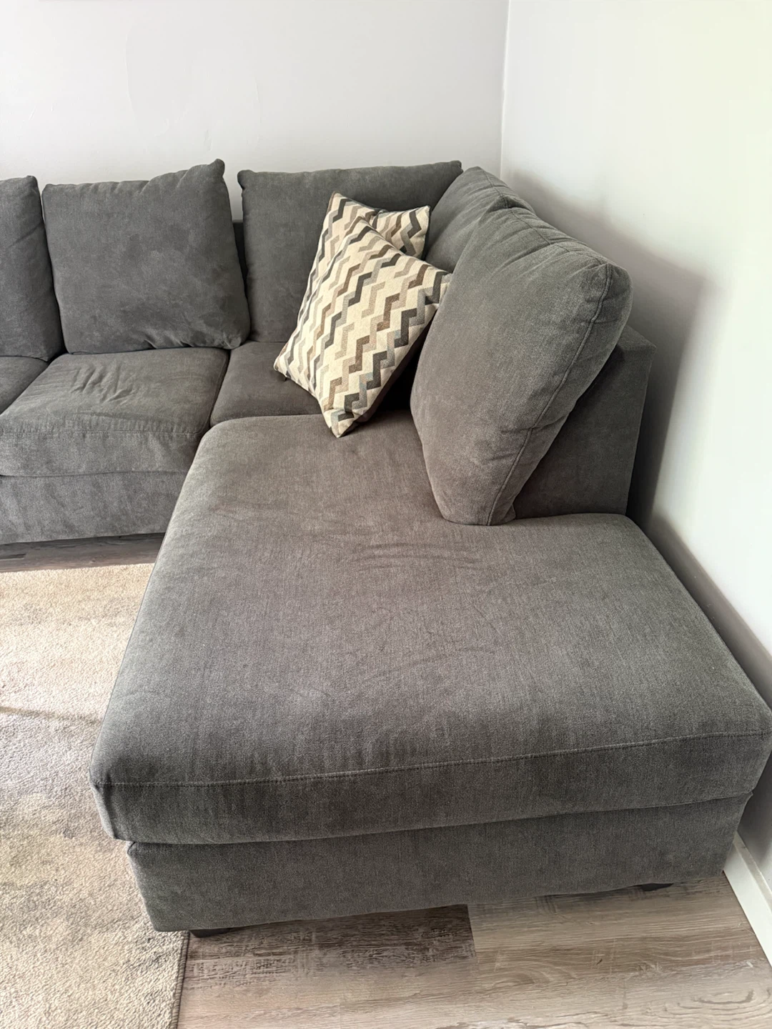 Gray Sectional Sofa with Chaise - photo 2