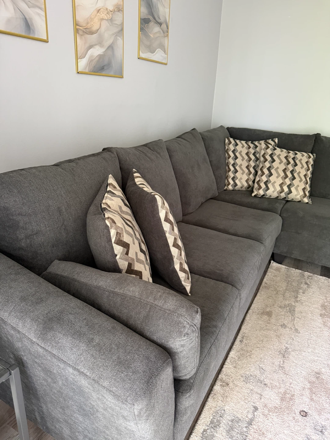 Gray Sectional Sofa with Chaise - photo 3