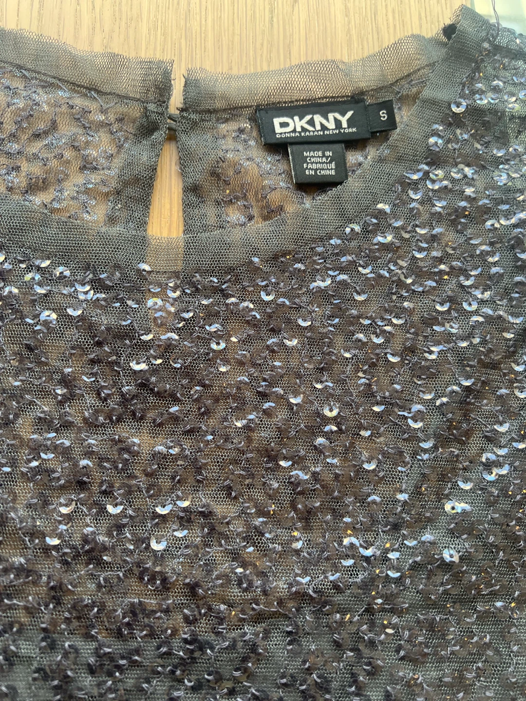 Vintage DKNY Sequin Mesh Short Sleeve Top - photo 3