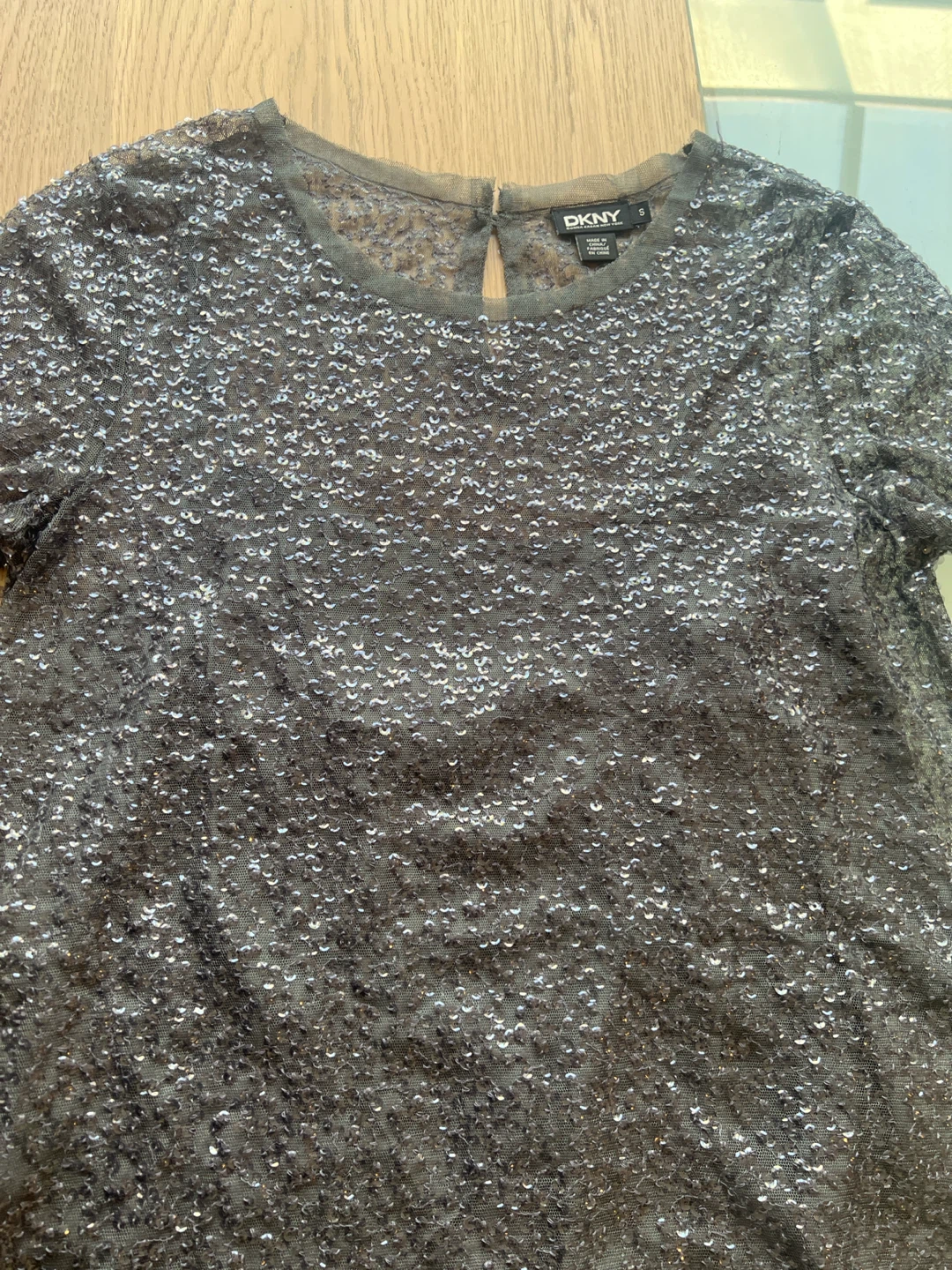 Vintage DKNY Sequin Mesh Short Sleeve Top - photo 5
