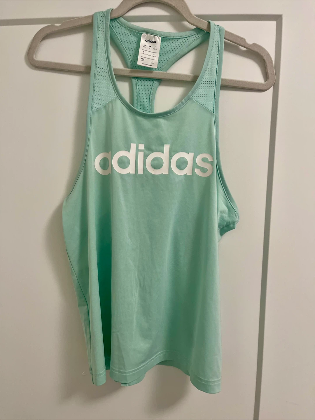 Adidas mint green workout tee