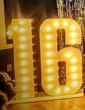 Wood Marquee Number & Letters Lights 4ft high