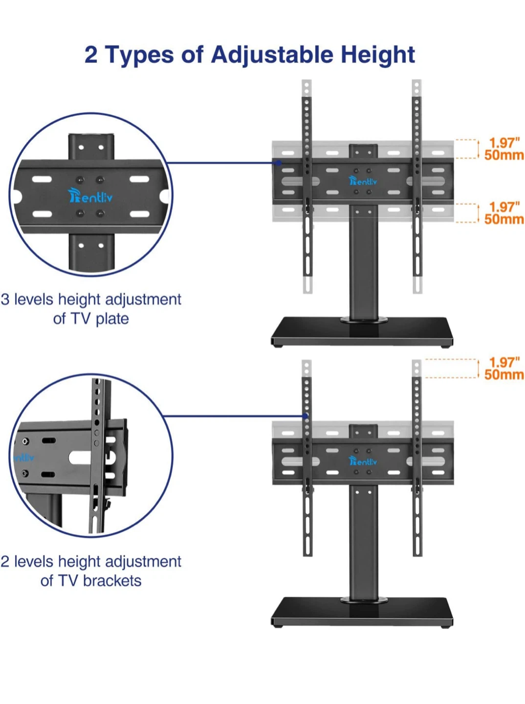 Rentliv Universal TV Stand for 32 to 55 Inch TVs - photo 4