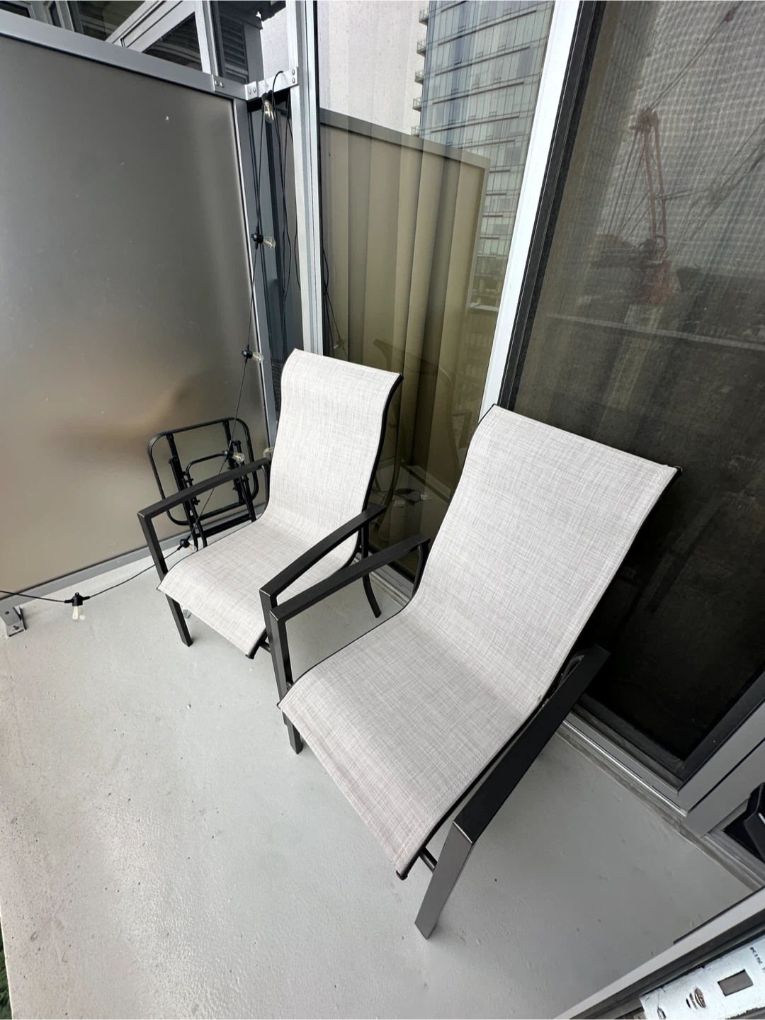 Set of two outdoor patio chairs