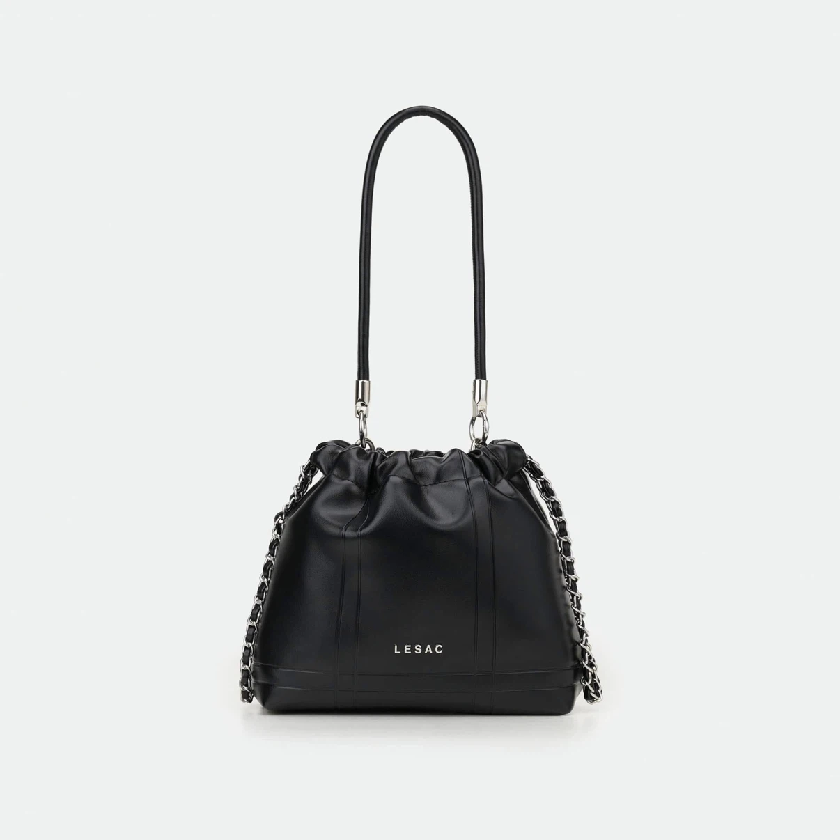 Lesac Black Drawstring Bag