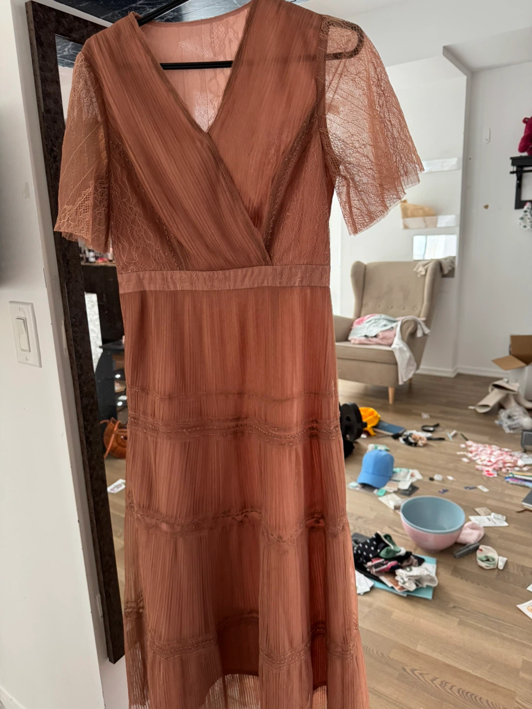 Italian Rose Lace Midi Dress