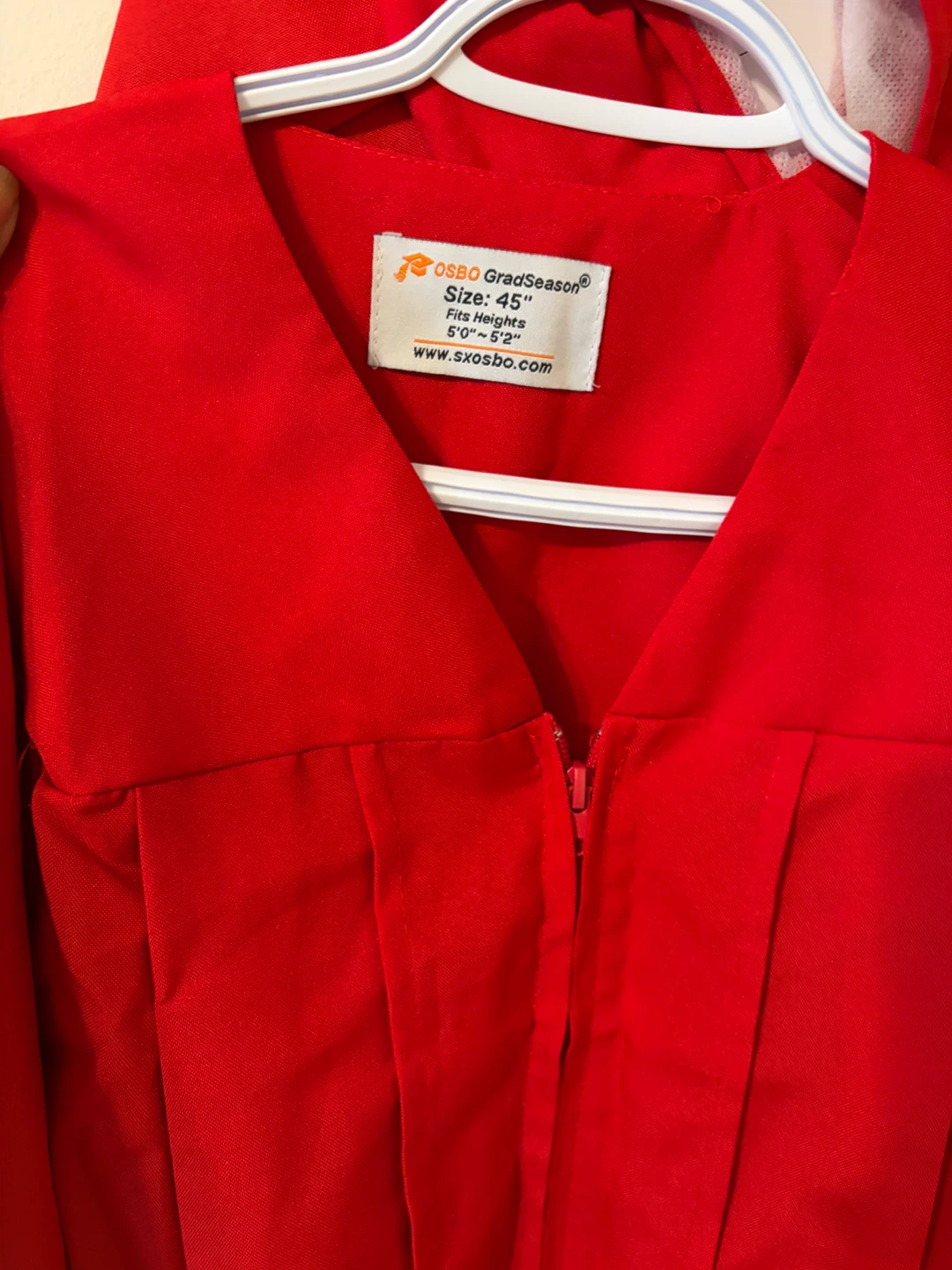 OSBO GradSeason Graduation Gown - Red - Size 45"