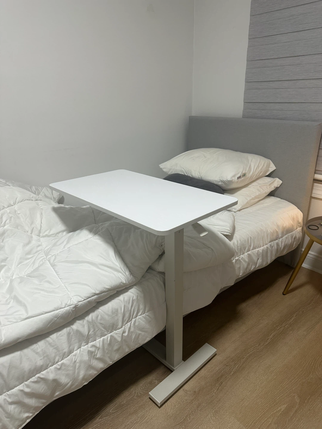 White Adjustable Overbed Table - photo 2