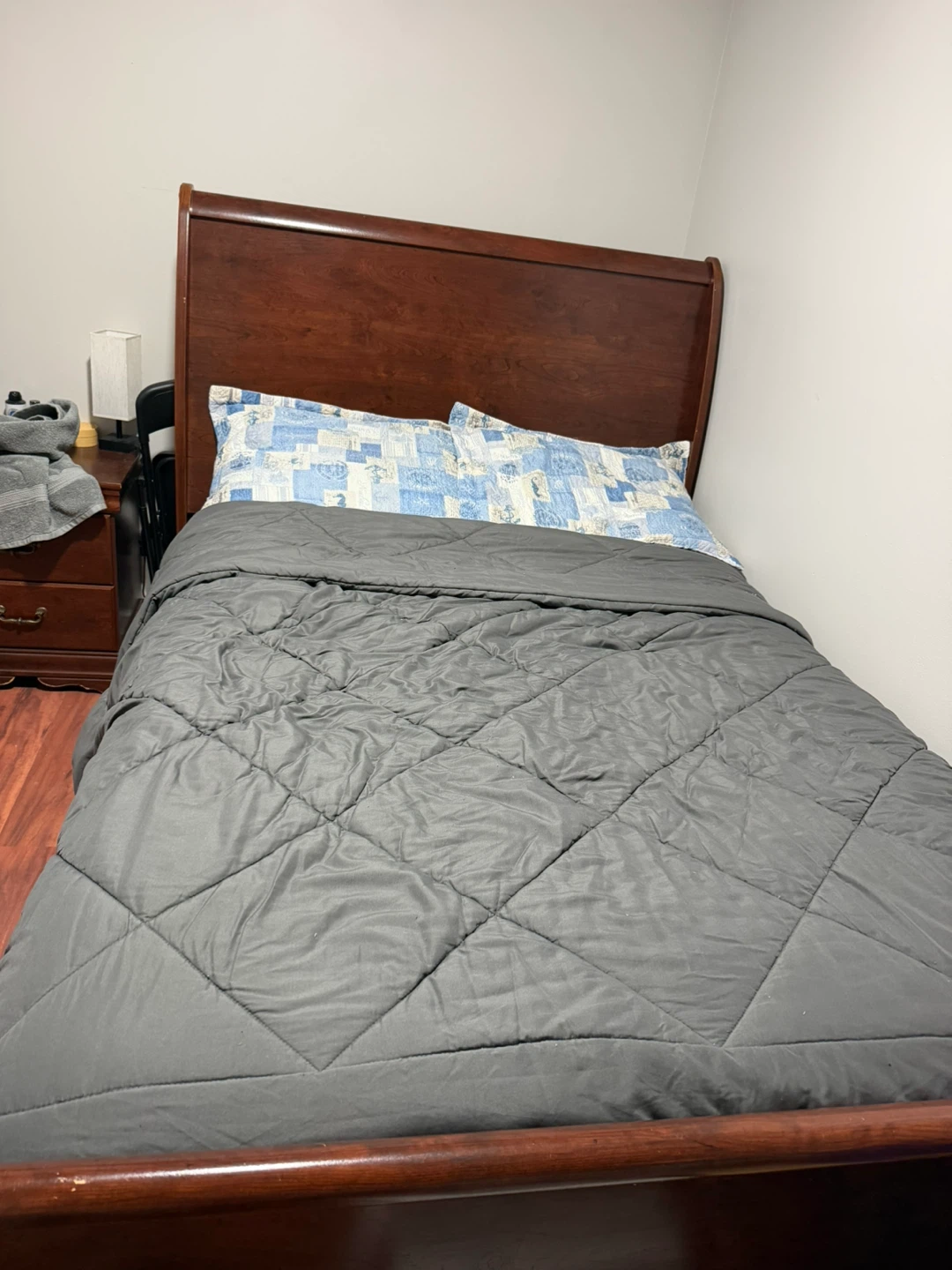 Dark Wood Sleigh Bed Frame