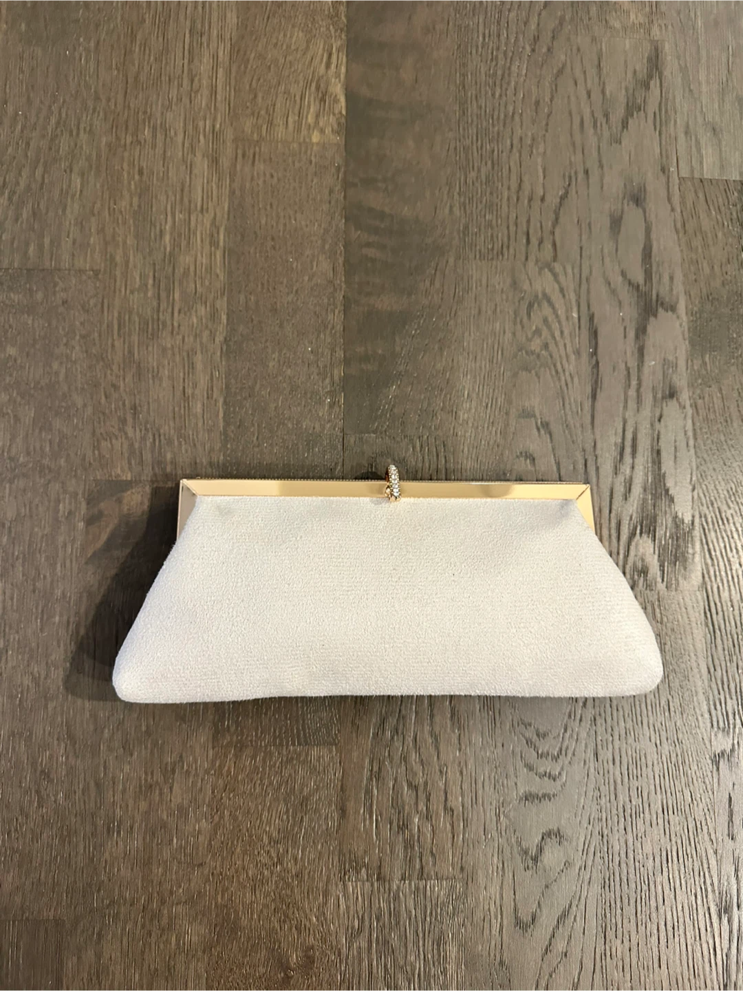 Cream velvet evening clutch bag - photo 2