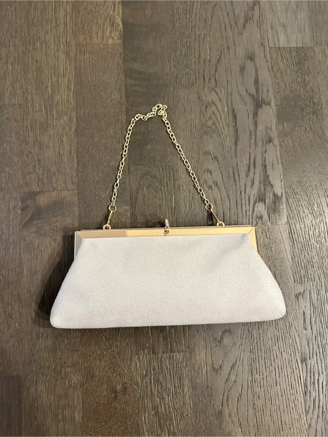 Cream velvet evening clutch bag - photo 5