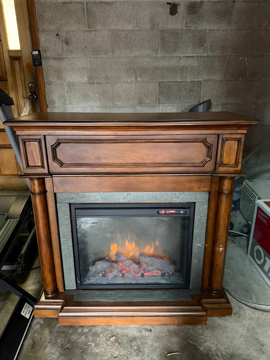 Electric Fireplace with Wood Mantel - photo 2