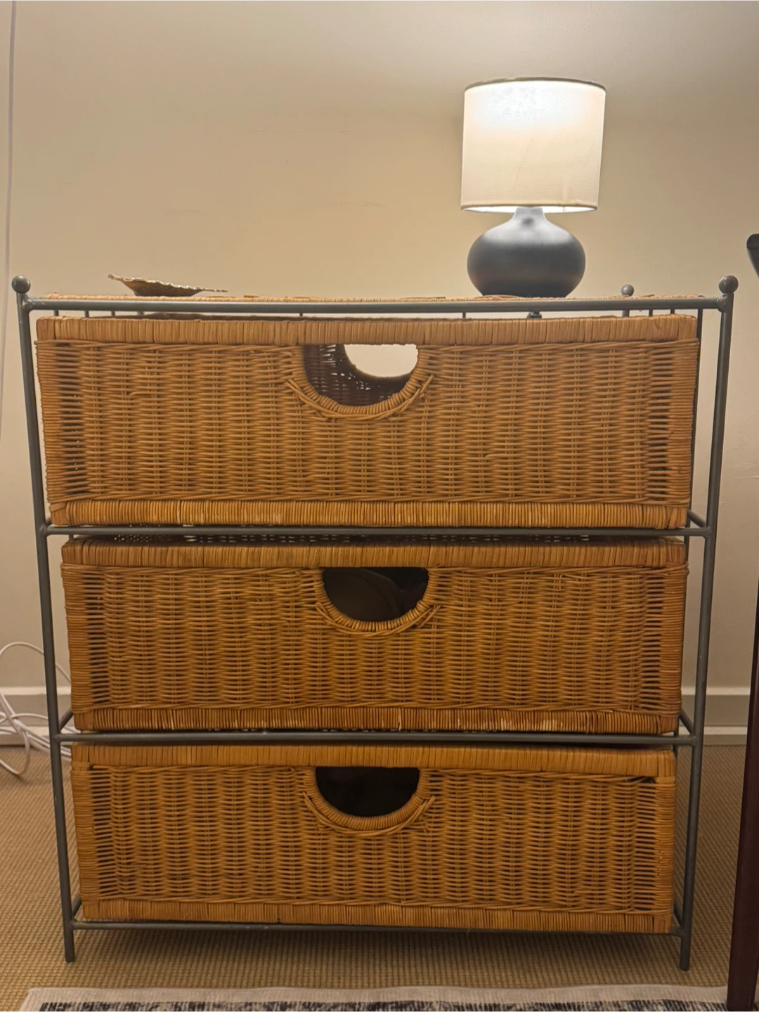 Wicker Drawer Storage Unit Dresser