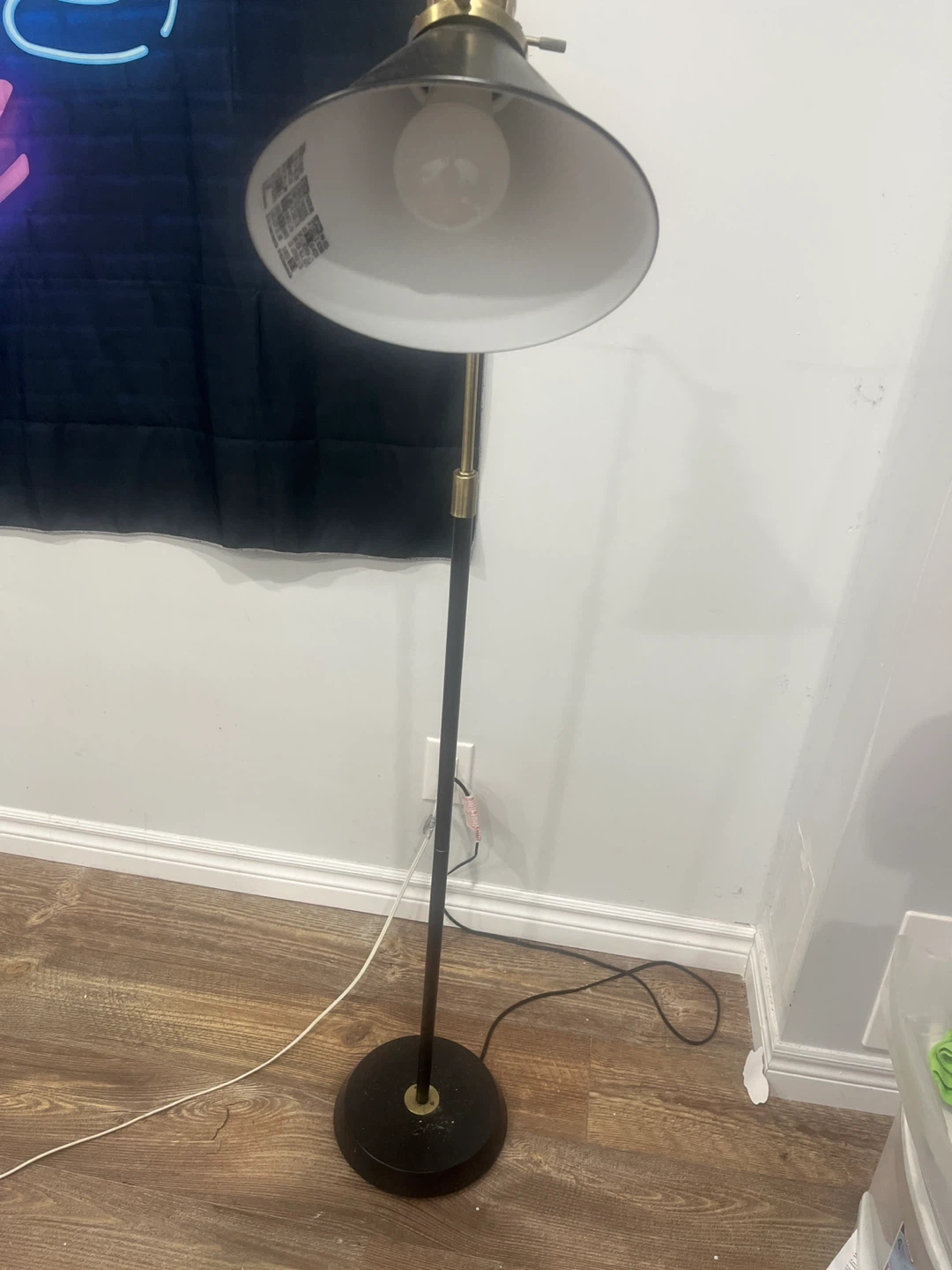 Modern Black and Brass Floor Lamp