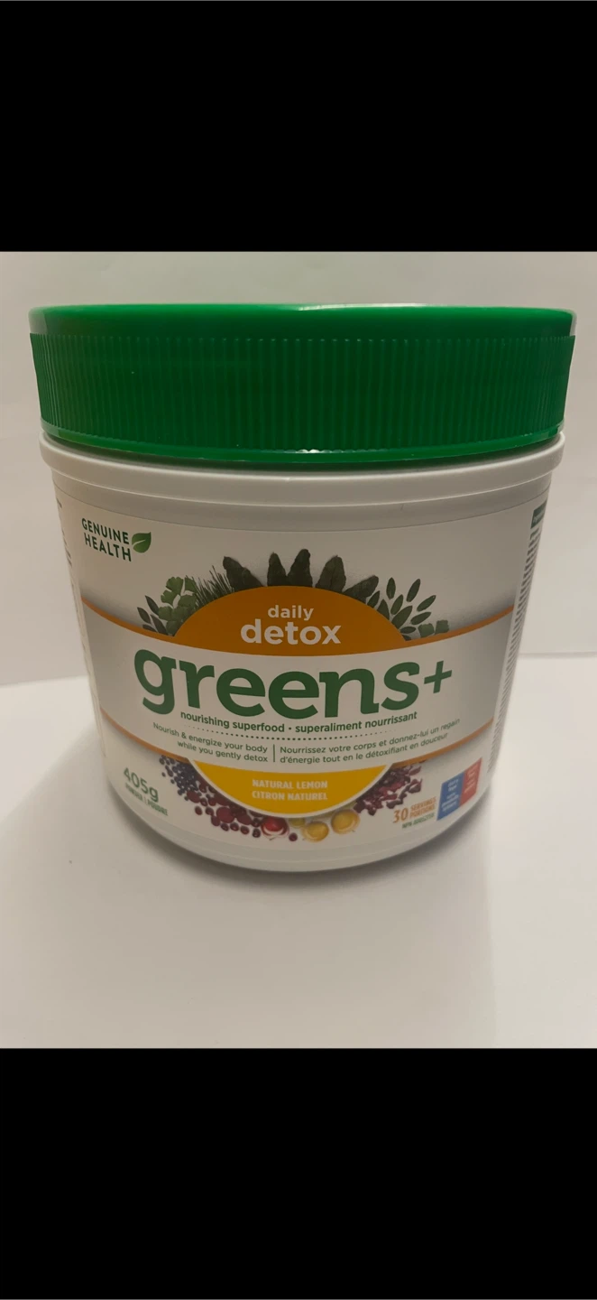 Genuine Health Greens+ Daily Detox Natural Lemon 405g
