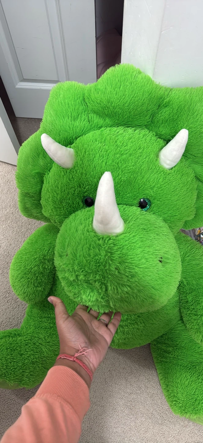 Large Green Triceratops Plush Toy