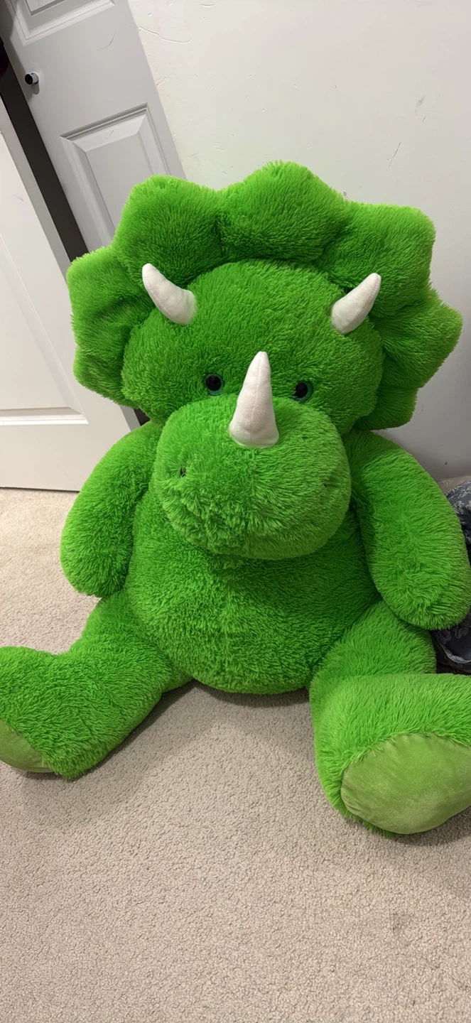 Large Green Triceratops Plush Toy - photo 2