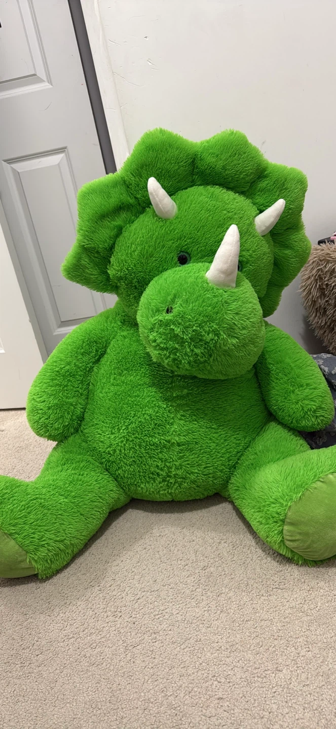 Large Green Triceratops Plush Toy - photo 3