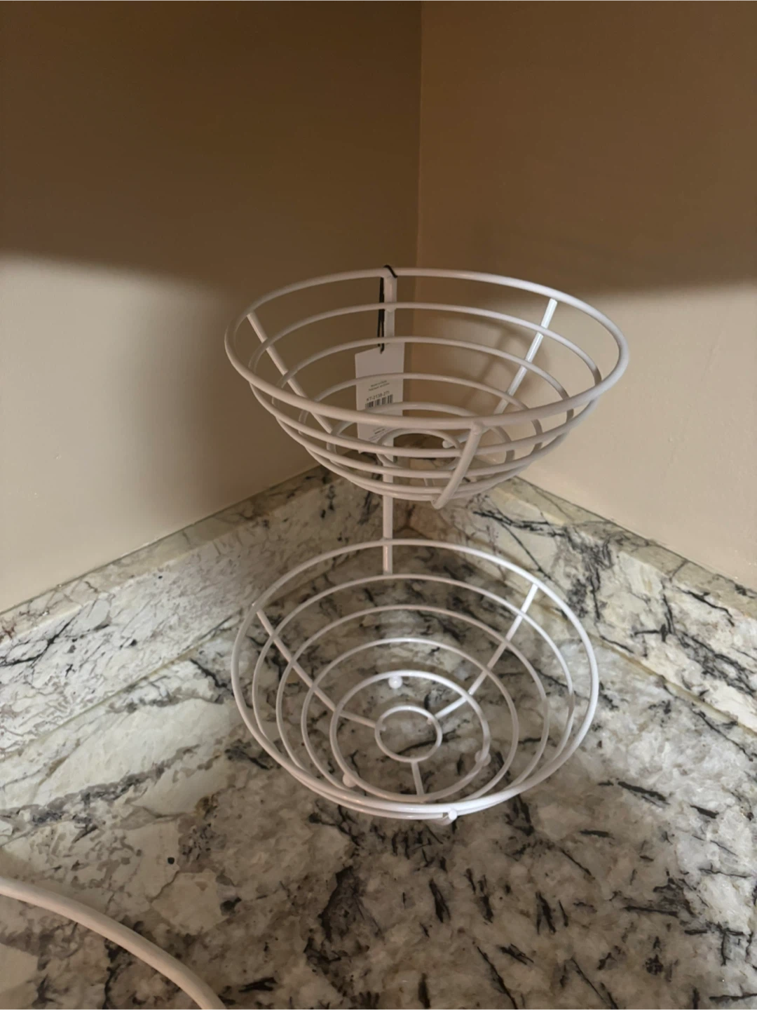 White Two-Tier Metal Fruit Basket - photo 2